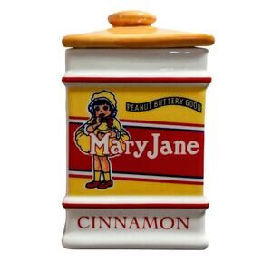 VTG The Country Store Spice Jar Cinnamon With Lid Mary Jane Candy Ad 1991